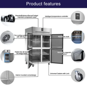 Upright Freezers Refrigerator Luxury Commercial Kitchen Freezer Vertical Stainless Steel Big Capacity Single-Temperature Deep - Image 3